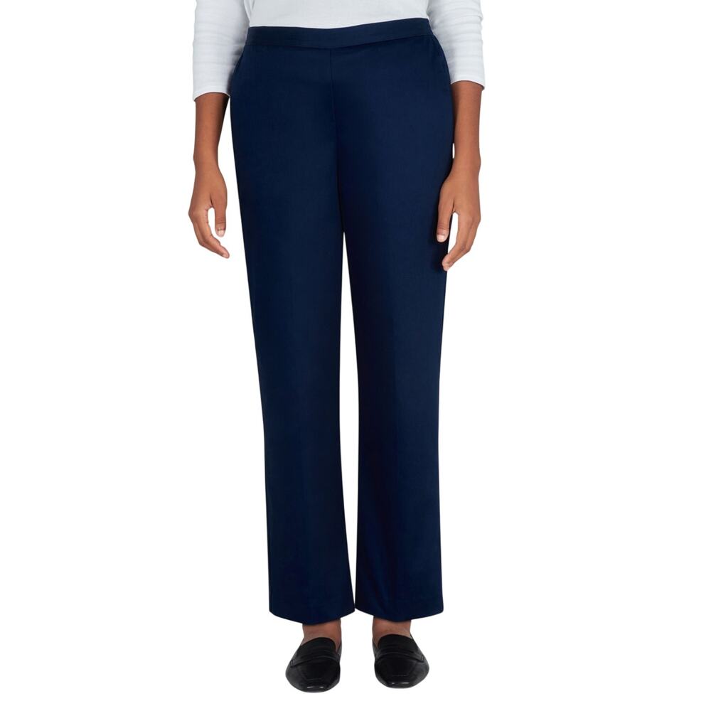 Alfred Dunner Petite High Impact Sateen Average Length Pants, Size 10P